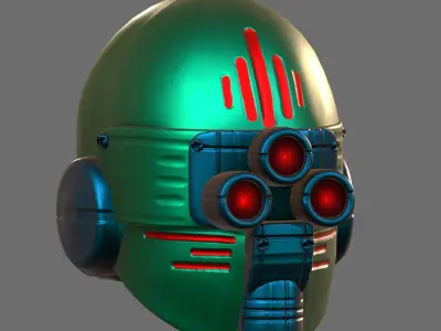 Gas mask helmet 3d model scifi Low-poly  Low-poly 3D model