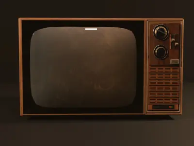 Antique and Old Television Low-poly Low-poly 3D model