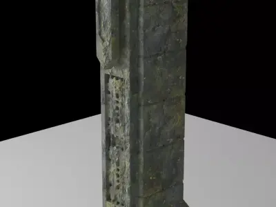 Indian style pillar  Low-poly 3D model