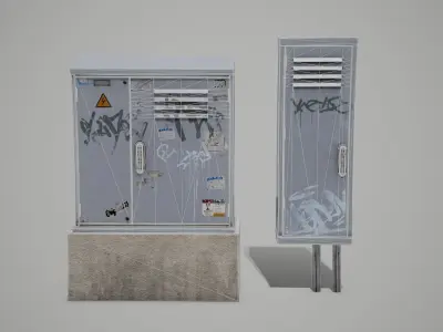 Street Fuse Box Low-poly 3D model