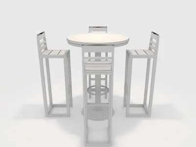 Bar Table And Chair 6 3D model