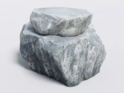 Rock Flat Photo-Scanned Clean Topology Ultra-Realistic Boulder Low-poly 3D model