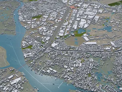 Bien Hoa Dong Nai Vietnam 25km Low-poly 3D model
