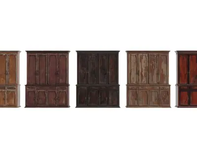 Wooden Cabinet Low-poly 3D model