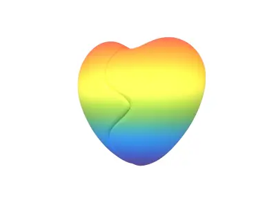 Broken Heart v1 013 Low-poly 3D model