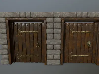 door 1 stone Low-poly 3D model