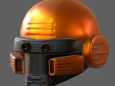 Gas mask helmet 3d model scifi Low-poly  Low-poly 3D model
