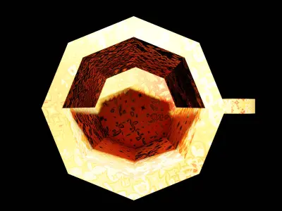 Self Emitting cup with curve handle Free low-poly 3D model