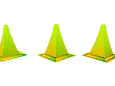 traffic cone unpainted Free low-poly 3D model