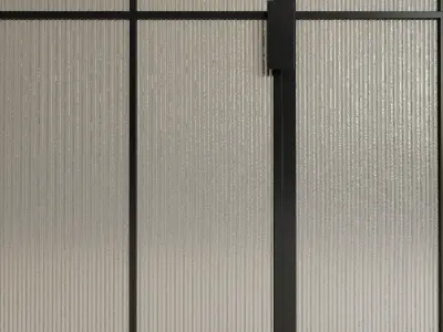 Glass partition door 102 Low-poly 3D model