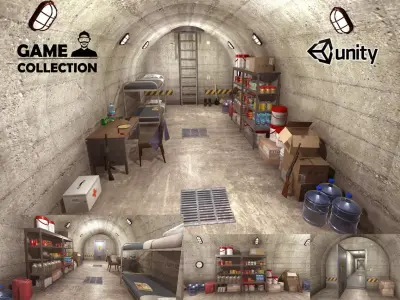 Survival Bunker Low-poly 3D model