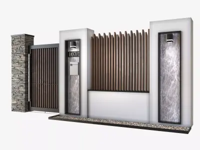 Modern fence 05 3D model