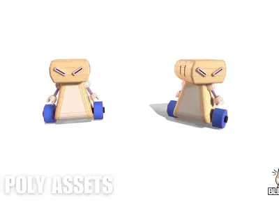 Cartoon Sci-Fi Robot Low-poly 3D model