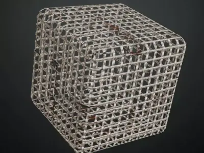Large Square Metal Perforated PBR Seamless Texture