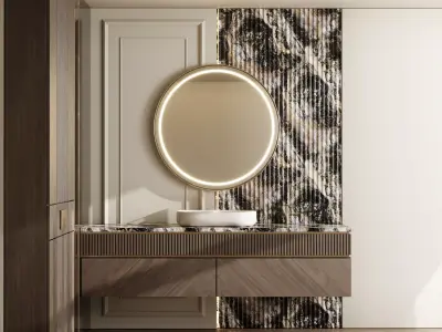 Bathroom furniture by Fauset Bathroom 195  Low-poly 3D model