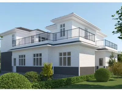 American style villa 3D model