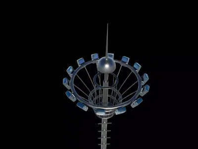High Mast Flood Lighting 3D model