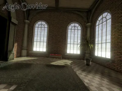 Fantasy Corridors Low-poly 3D model