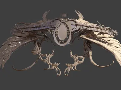 Sir Lamorak knight statue wings 2  3D model