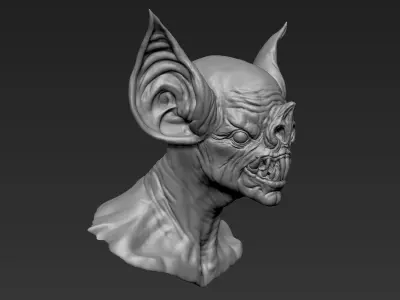Bat Creature Bust 3D model
