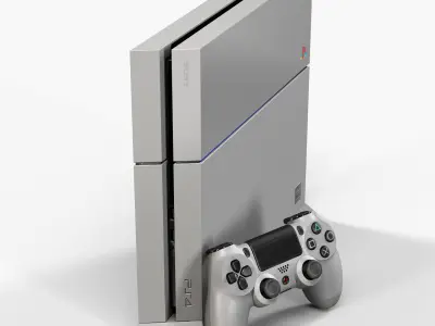 Sony PlayStation 4 with Stand 20th Anniversary Edition Low-poly 3D model