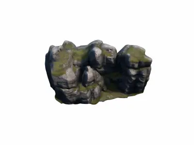  3d Render Base Forming Cliff Barrier By  Protection 3D model