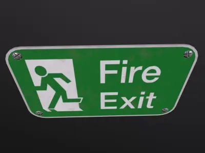 Plastic Exit Sign 3D Model Low-poly 3D model