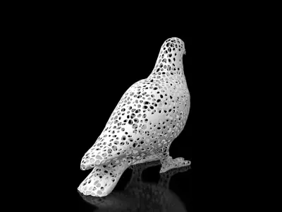 Dove Voronoi Low-poly 3D model