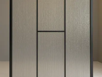 Glass partition door 73 Low-poly 3D model