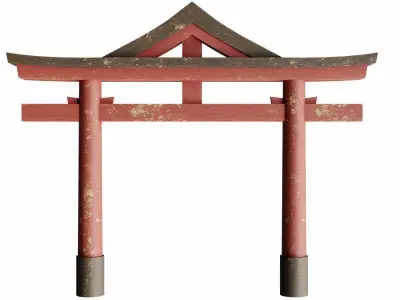Torii gate  Low-poly 3D model