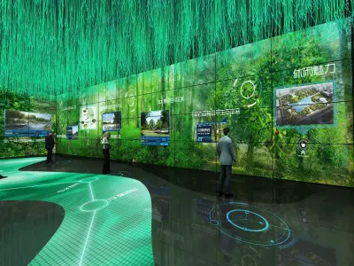 Futuristic Exhibition Interior Sci Fi Hall  Low-poly 3D model