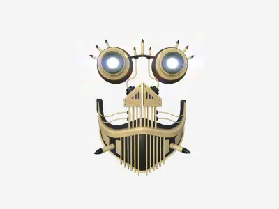 Steampunk Mask A08 Beige - SciFi Character Design Low-poly 3D model