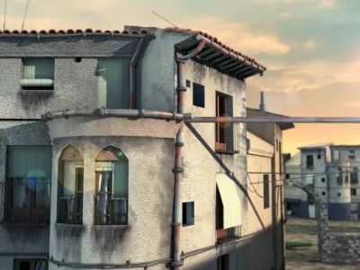 Old streets  slums and refugee camps   old village scene 3D model