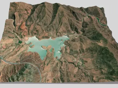 Barrage Abdelmuman Lake in Morocco 3D model