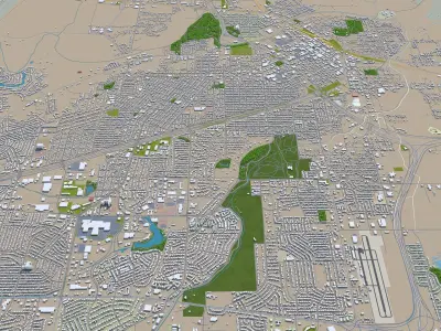 Wichita Falls Texas USA 30km Low-poly 3D model
