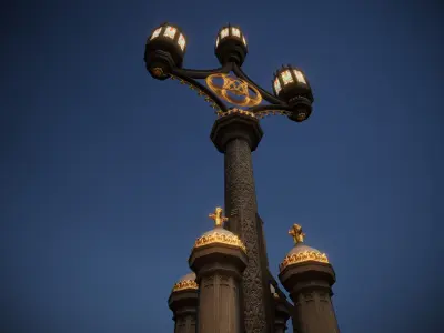 Gothic Lamppost 001 Low-poly 3D model