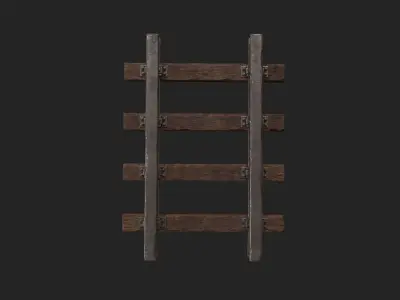 Stylized Modular - Railyway Track  - Train Track  Low-poly 3D model