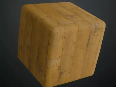 Aged Yellow Pine Floorboards with Iron Nails PBR Texture
