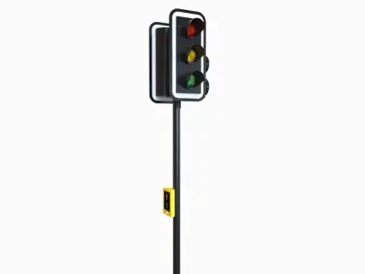 Double Traffic Light Walk Low-poly 3D model