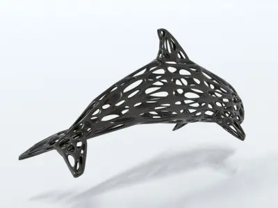 Dolphin Voronoi Statue 3D model