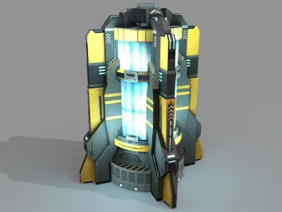 Sci Fi Power Generator Low-poly 3D model
