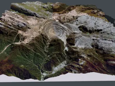 The Grasberg gold mine Central Papua Indonesia 3D model