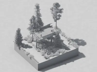 Pedestrian Bridge Construction Phasing Lumion12 premiere 3D model