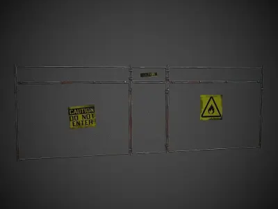 Wire Fence PBR Low Poly Low-poly 3D model