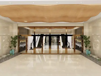 Shopping Mall interior Low-poly 3D model