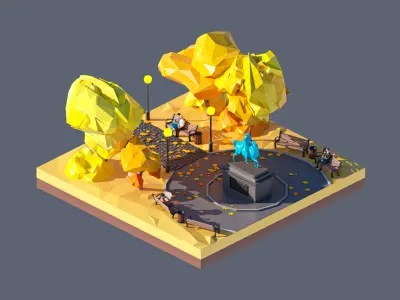land 48A Low-poly 3D model