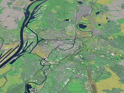 Strasbourg 30x30km City Map 3D model
