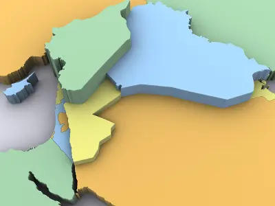 Map of the Middle East 3D model