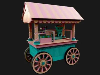 Candy Cart Low-poly 3D model