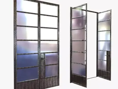 Custom made crittal doors 3D model